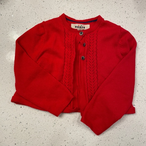 Mini Boden red cardigan 3-4 Yr - Picture 1 of 2